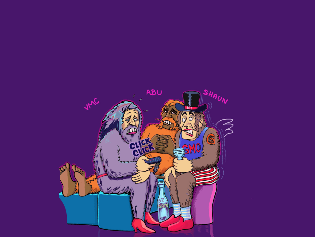 VMC , Abu Yarlzeme and Shaun Bacon in a typical recording session situation.